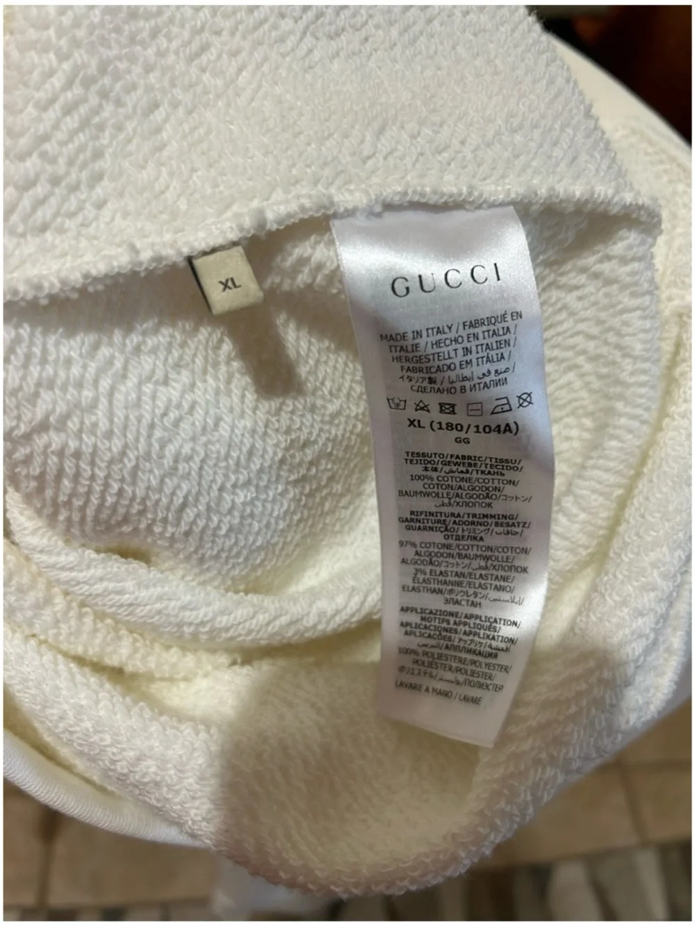 Gucci embroidered interlocking G cotton hoodie size XL made in Italy